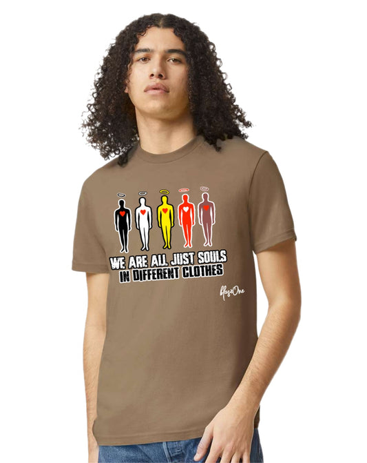4 Souls In Different Clothes Army Brown Tee