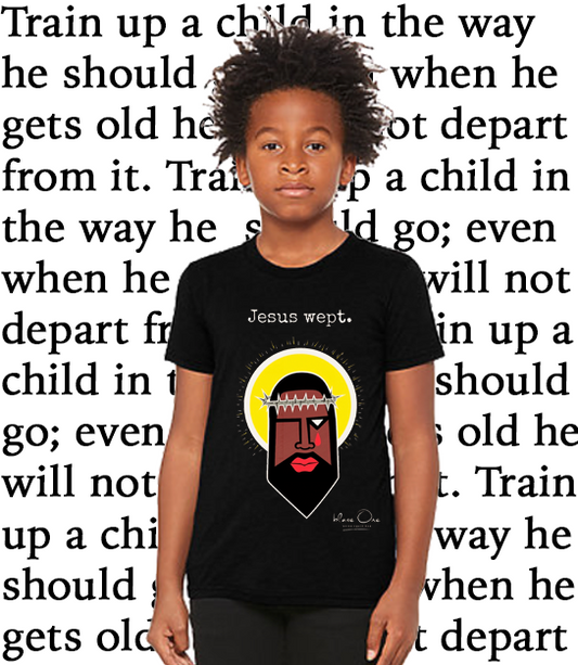 Jesus Wept Black Youth Tee